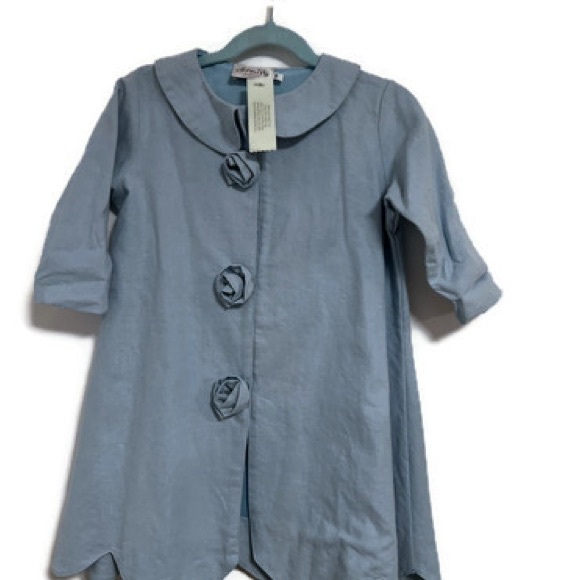 NWT Spoilt Elegant Blue linen  Dress/Jacket - Picture 5 of 6